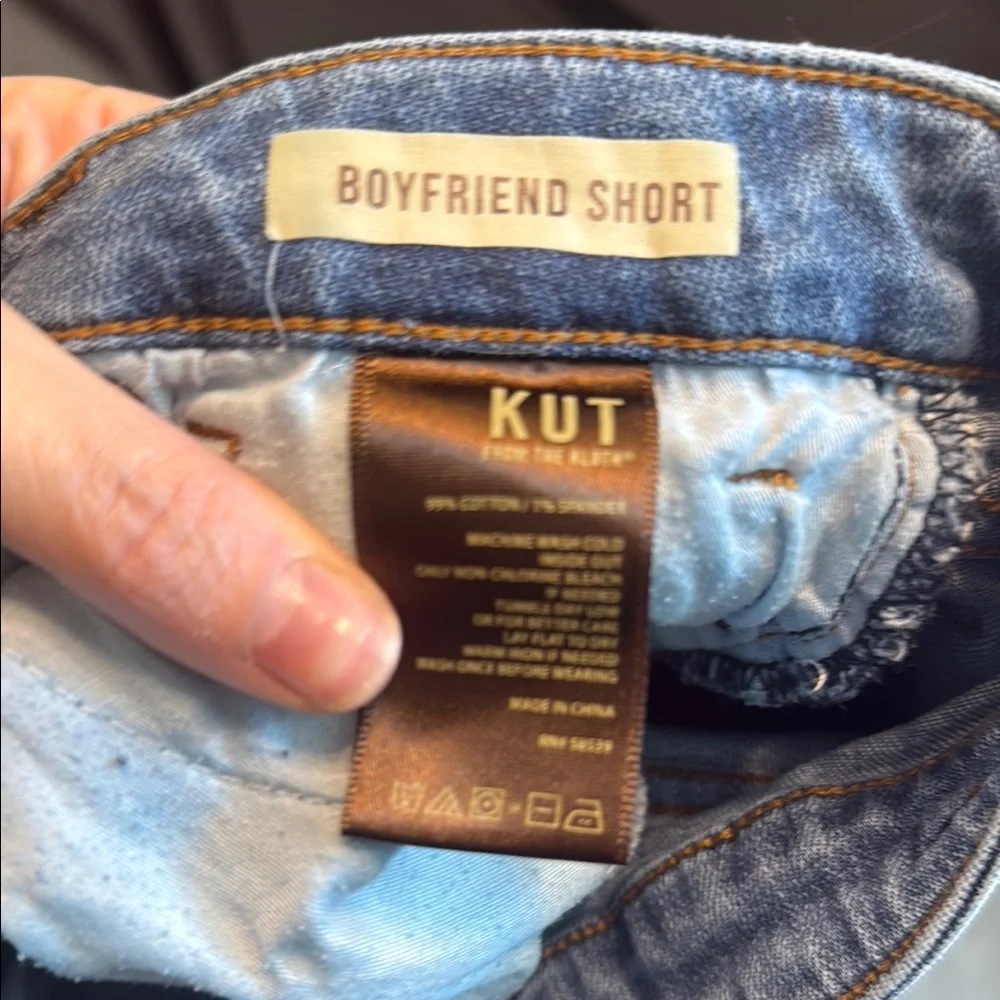 Kut from the Kloth Blue Rolled Hem Jean Shorts - Picture 4 of 4